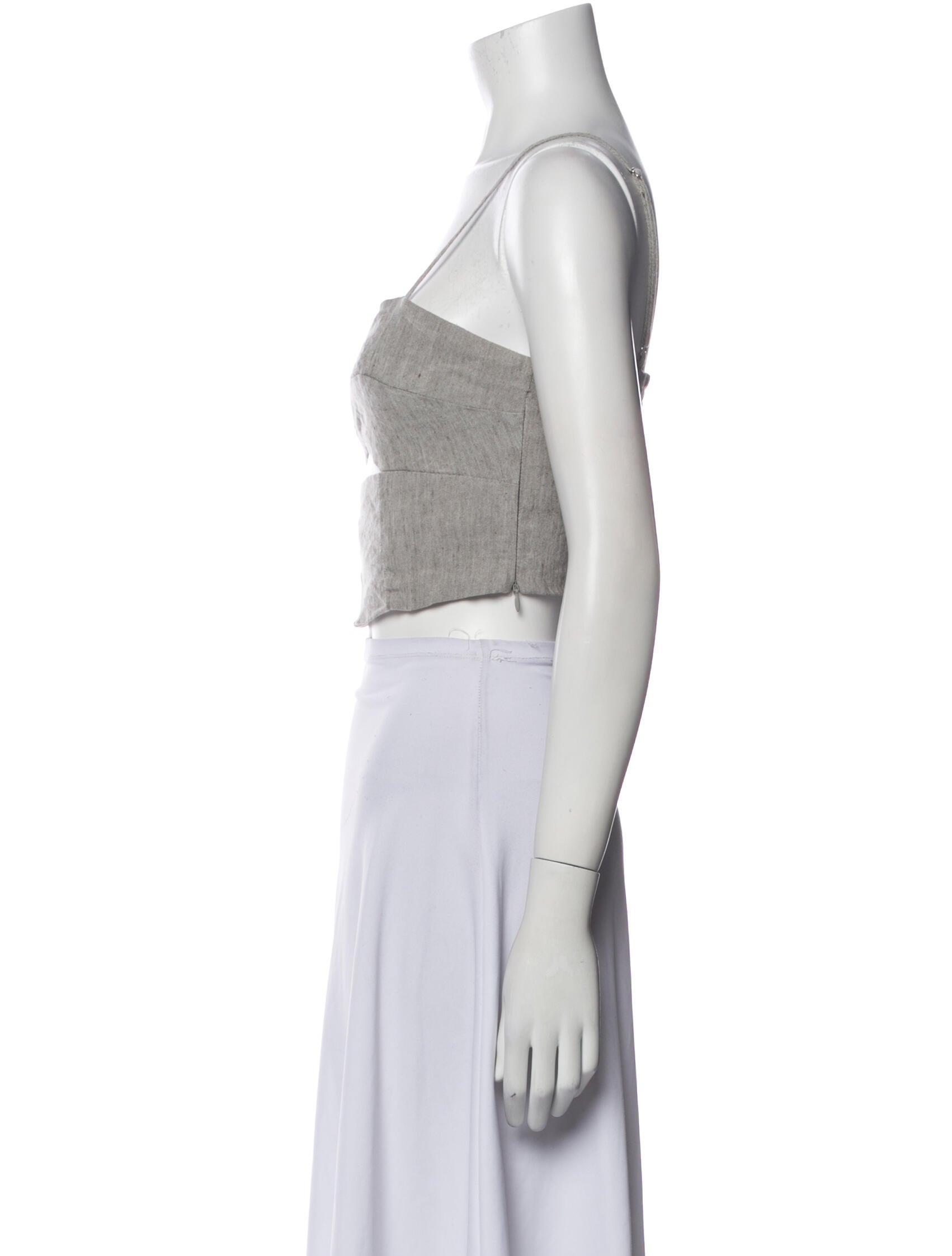 Jason Wu Square Neckline Sleeveless Crop Top