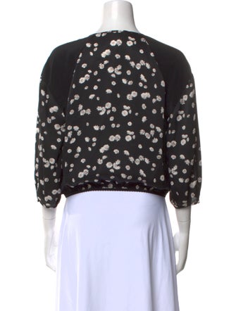 Jason Wu Printed V-Neck Crop Top