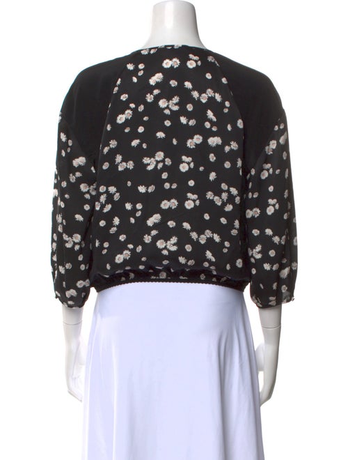 Jason Wu Printed V-Neck Crop Top