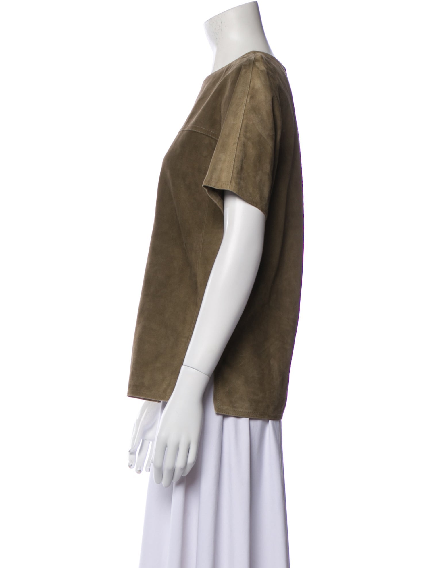 Jason Wu Goat Leather Crew Neck T-Shirt