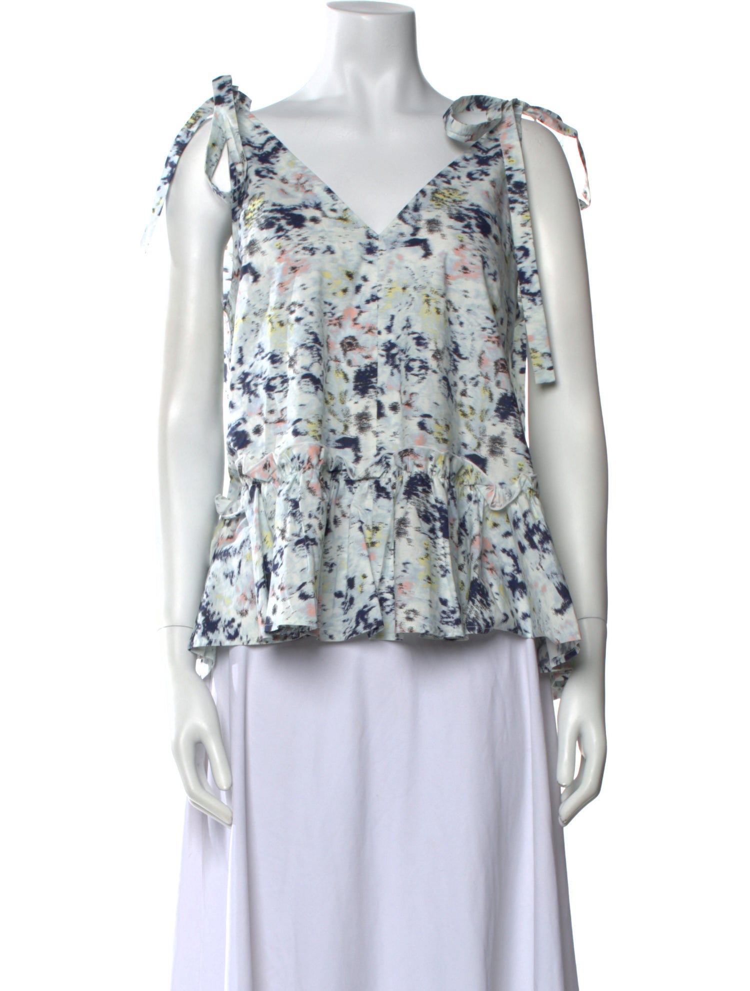 Jason Wu Floral Print V-Neck Blouse w/ Tags