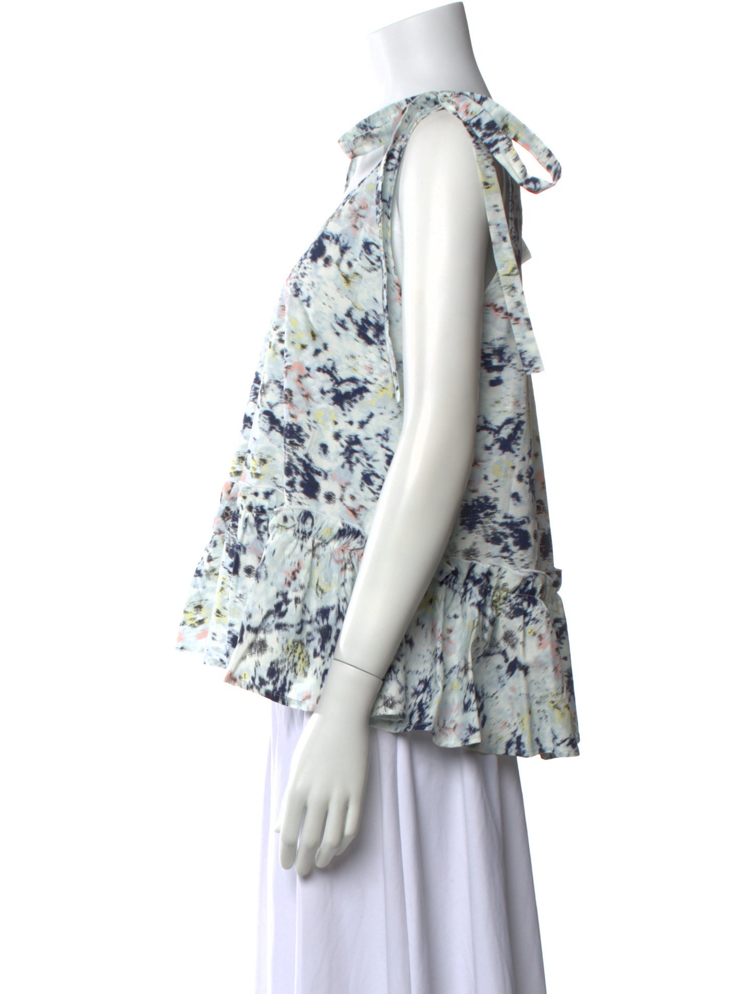 Jason Wu Floral Print V-Neck Blouse w/ Tags