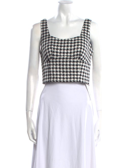 Jason Wu Plaid Print Square Neckline Crop Top