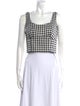 Jason Wu Plaid Print Square Neckline Crop Top