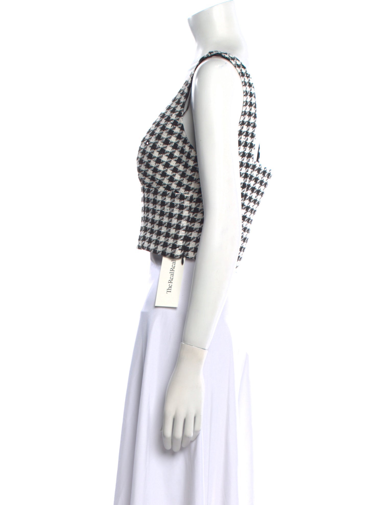 Jason Wu Plaid Print Square Neckline Crop Top