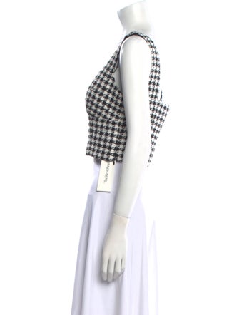 Jason Wu Plaid Print Square Neckline Crop Top