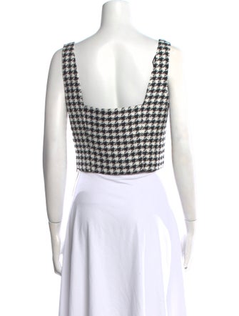 Jason Wu Plaid Print Square Neckline Crop Top