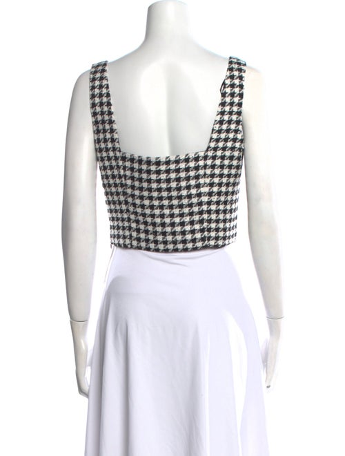 Jason Wu Plaid Print Square Neckline Crop Top