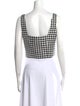 Jason Wu Plaid Print Square Neckline Crop Top
