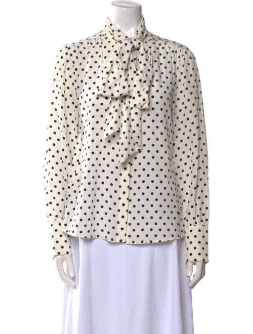 Jason Wu Silk Polka Dot Print Button-Up Top