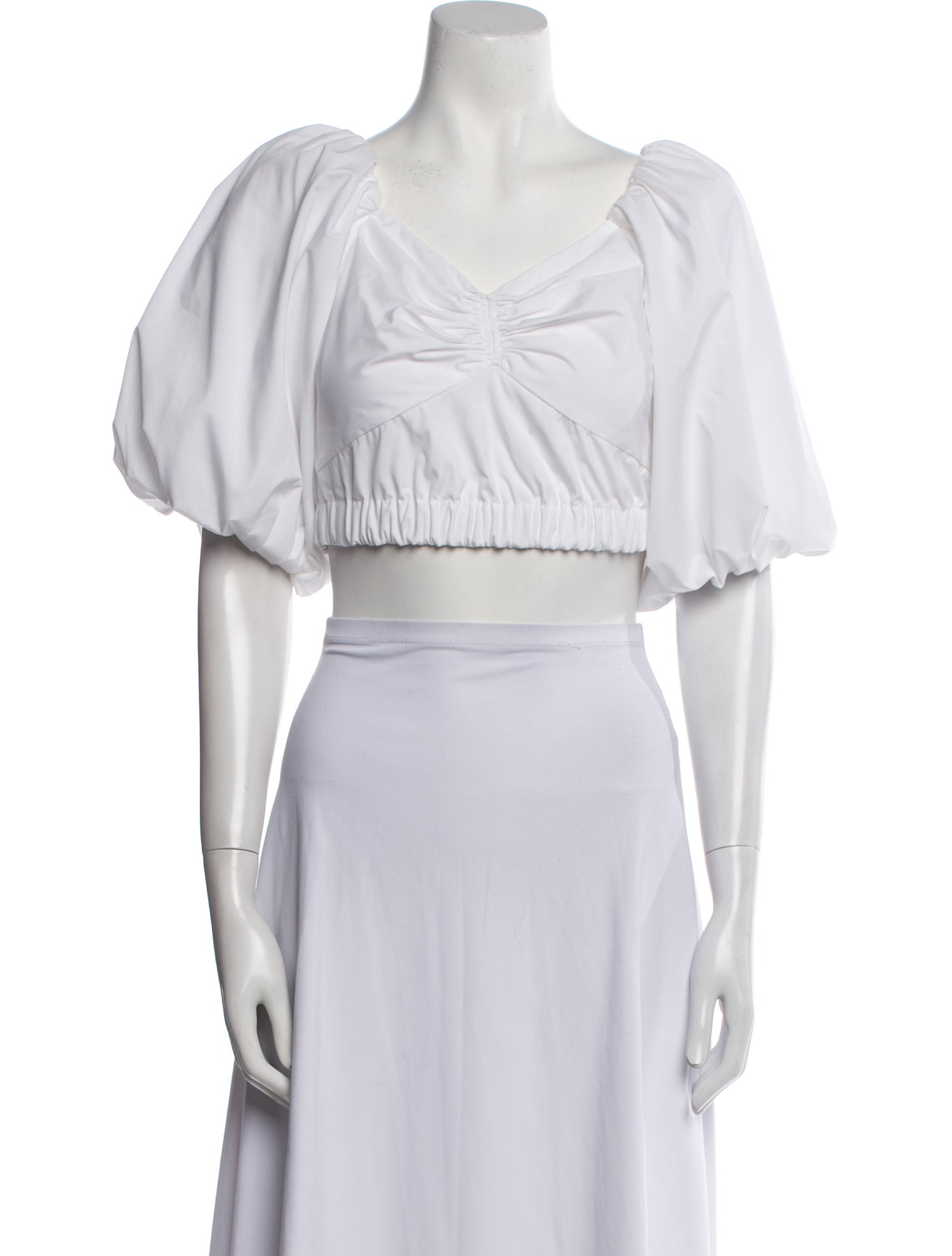 Jason Wu V-Neck Short Sleeve Crop Top