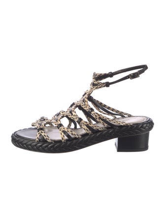 Jason Wu Leather Animal Print Gladiator Sandals