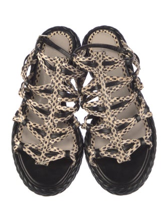 Jason Wu Leather Animal Print Gladiator Sandals