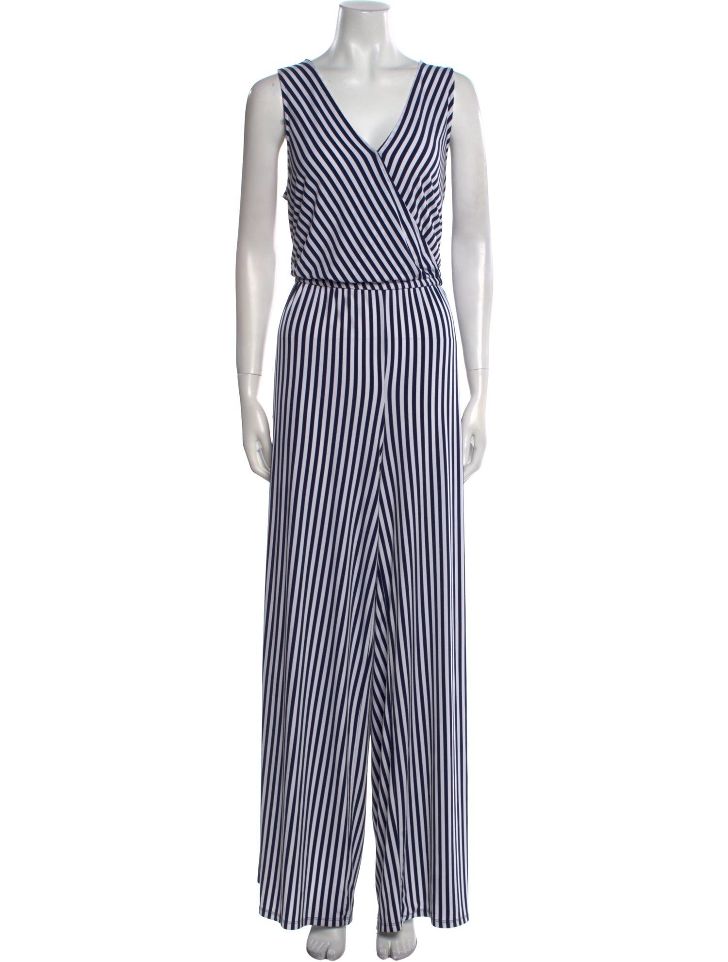 Jason Wu Striped V-Neck Jumpsuit