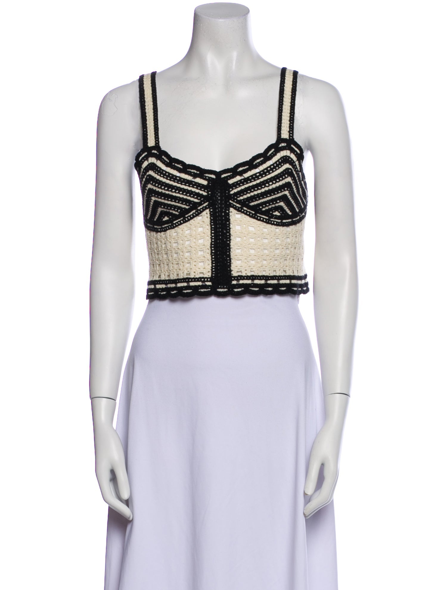 Jason Wu Striped Square Neckline Crop Top w/ Tags