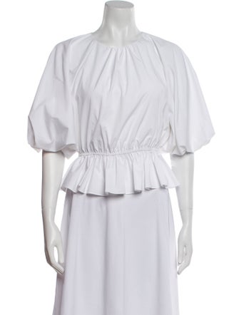 Jason Wu Crew Neck Short Sleeve Crop Top