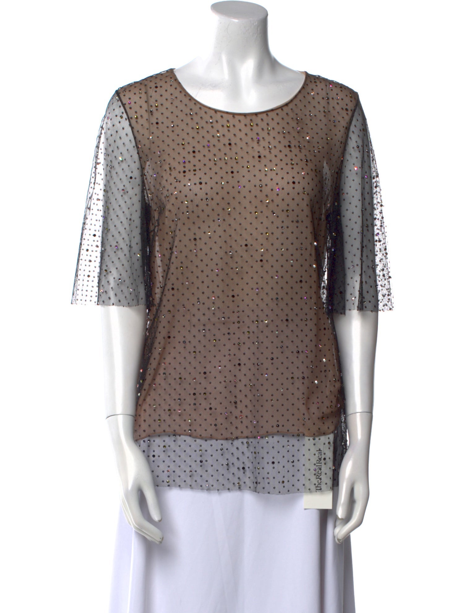 Jason Wu Polka Dot Print Scoop Neck Top