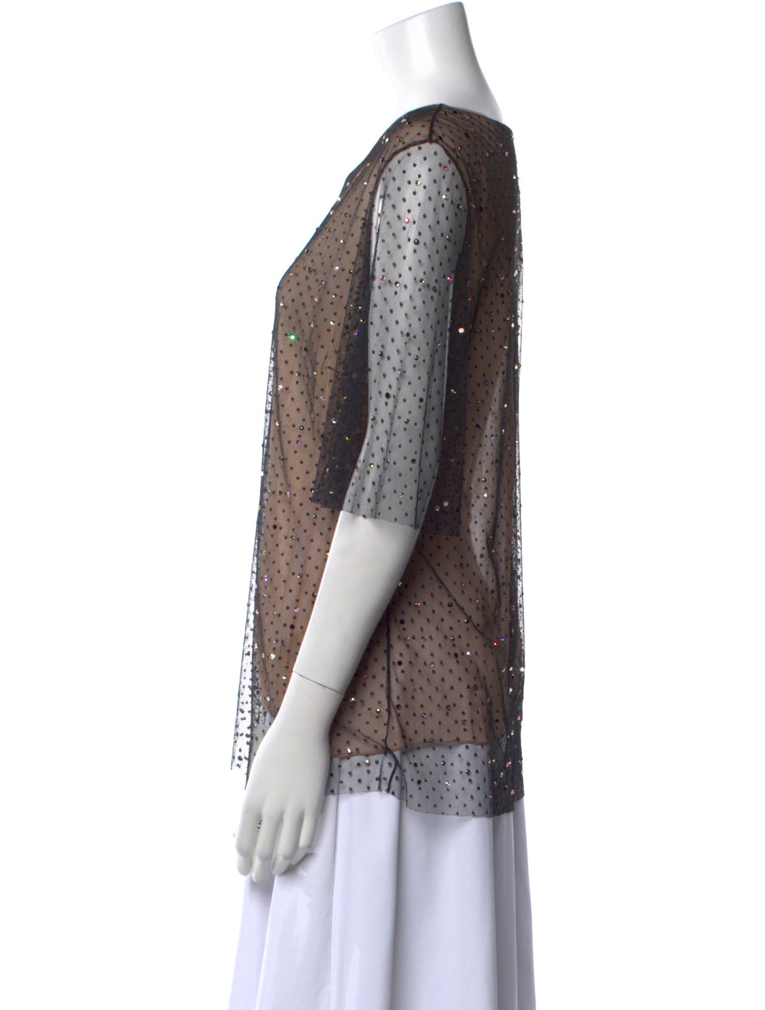 Jason Wu Polka Dot Print Scoop Neck Top