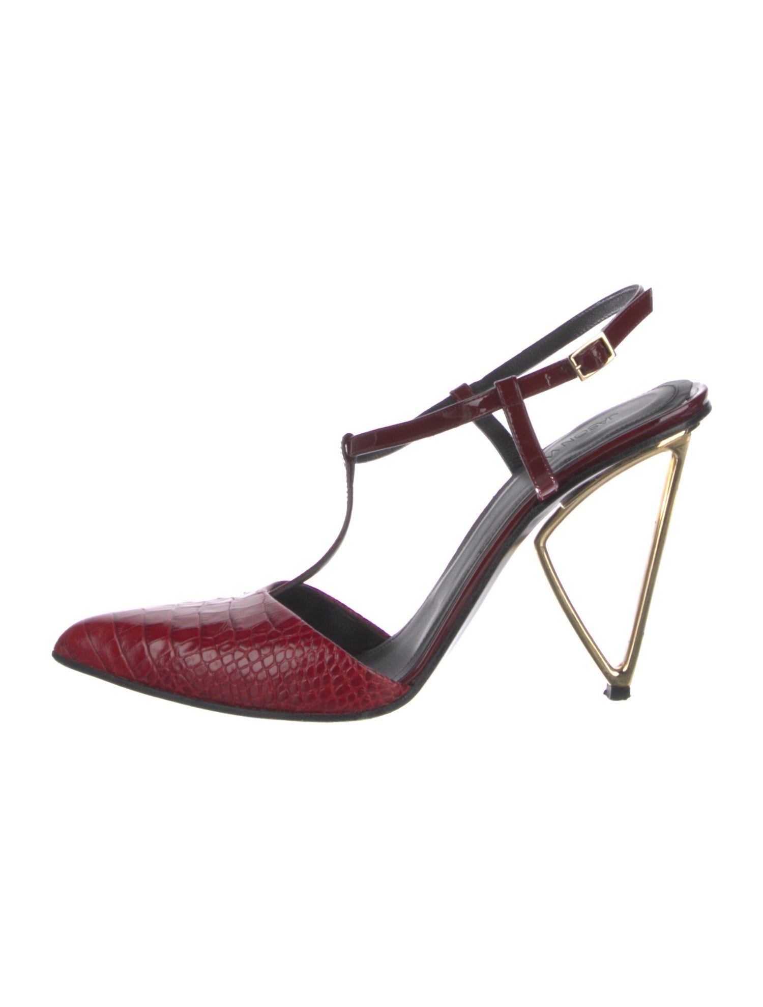 Jason Wu Leather Animal Print T-Strap Pumps