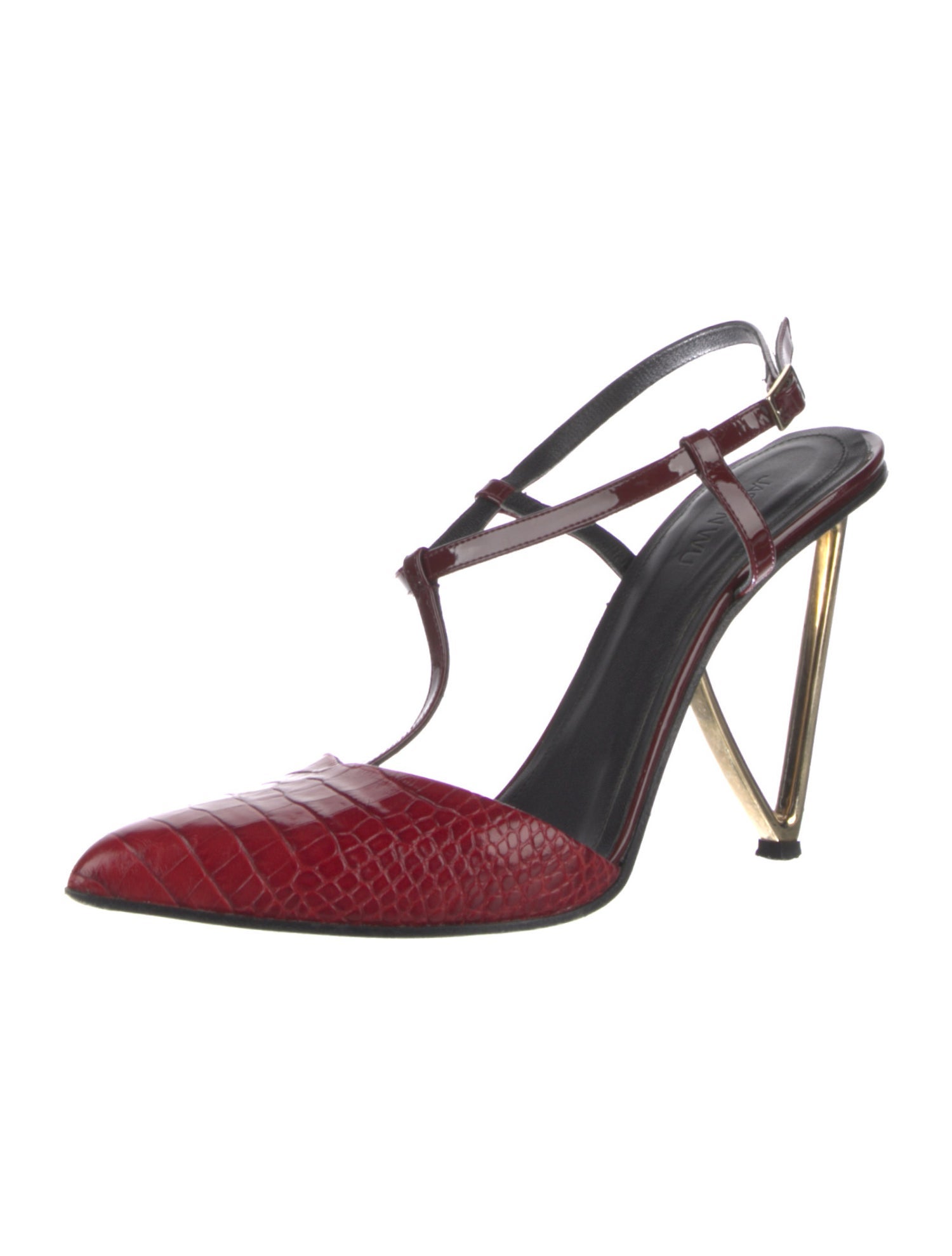 Jason Wu Leather Animal Print T-Strap Pumps