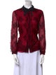 Jason Wu Silk Lace Pattern Button-Up Top