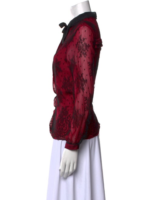 Jason Wu Silk Lace Pattern Button-Up Top