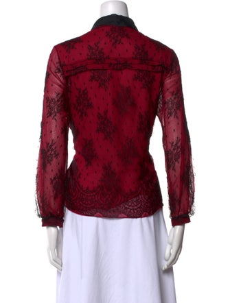 Jason Wu Silk Lace Pattern Button-Up Top