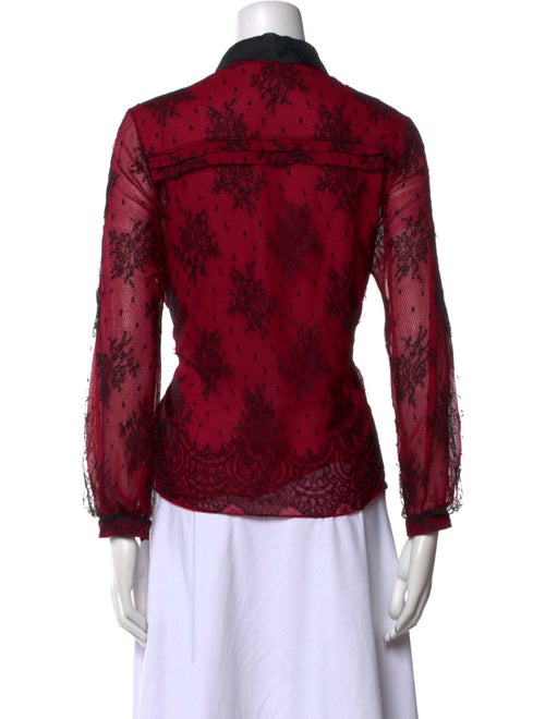 Jason Wu Silk Lace Pattern Button-Up Top