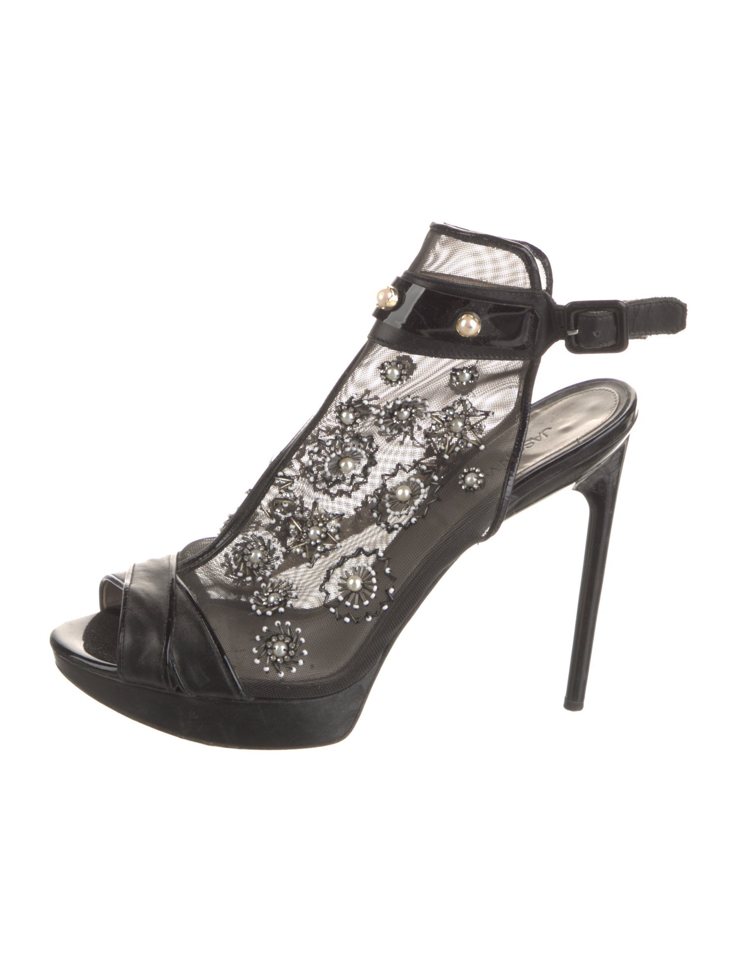 Jason Wu Mesh Beaded Accents Sandals