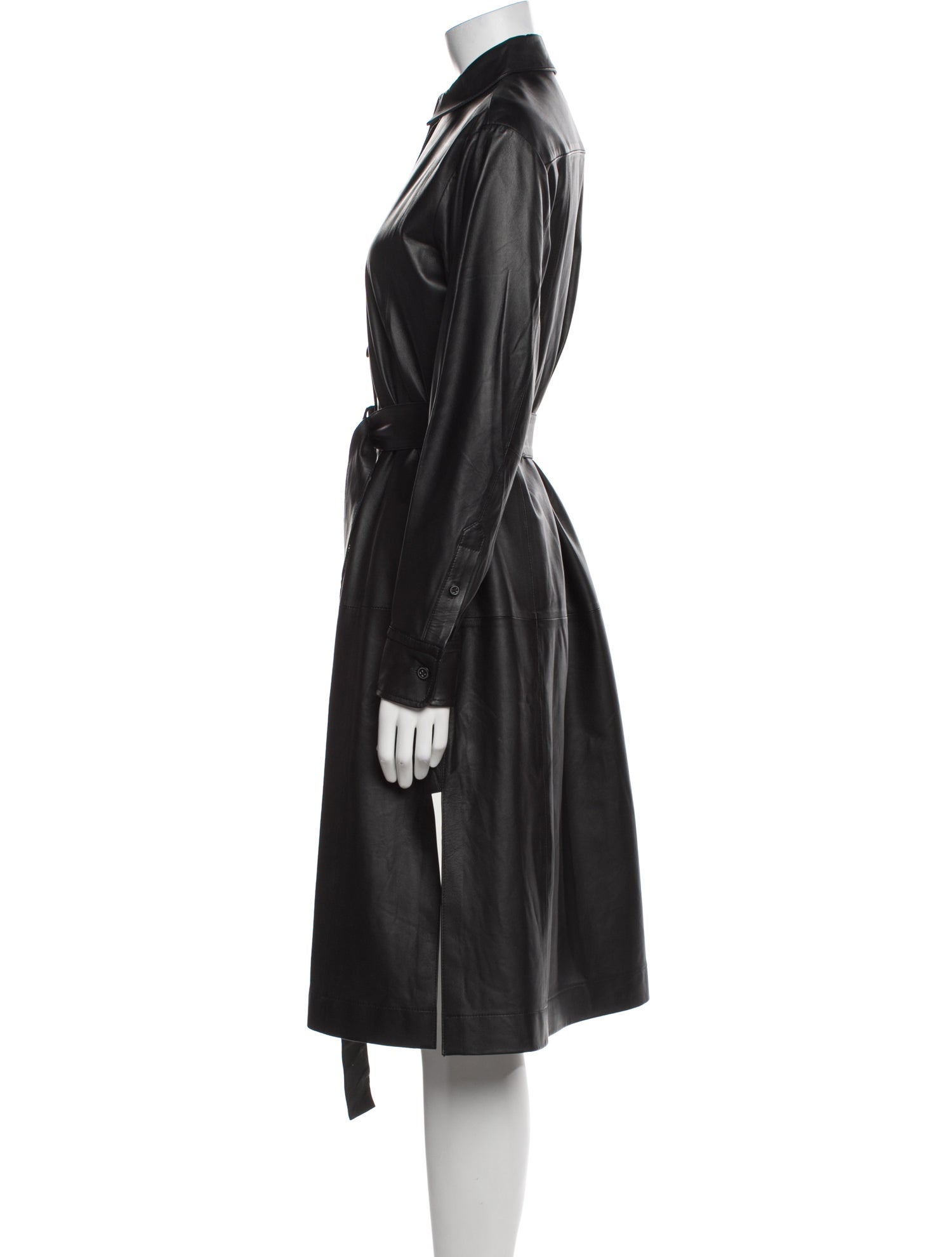 Jason Wu Lamb Leather Midi Length Dress