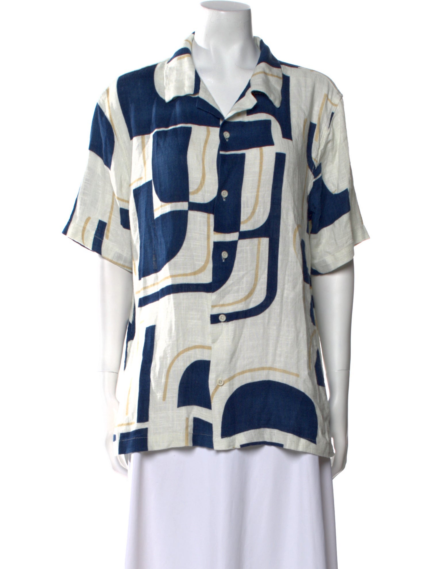 Jason Wu Printed Short Sleeve Button-Up Top w/ Tags