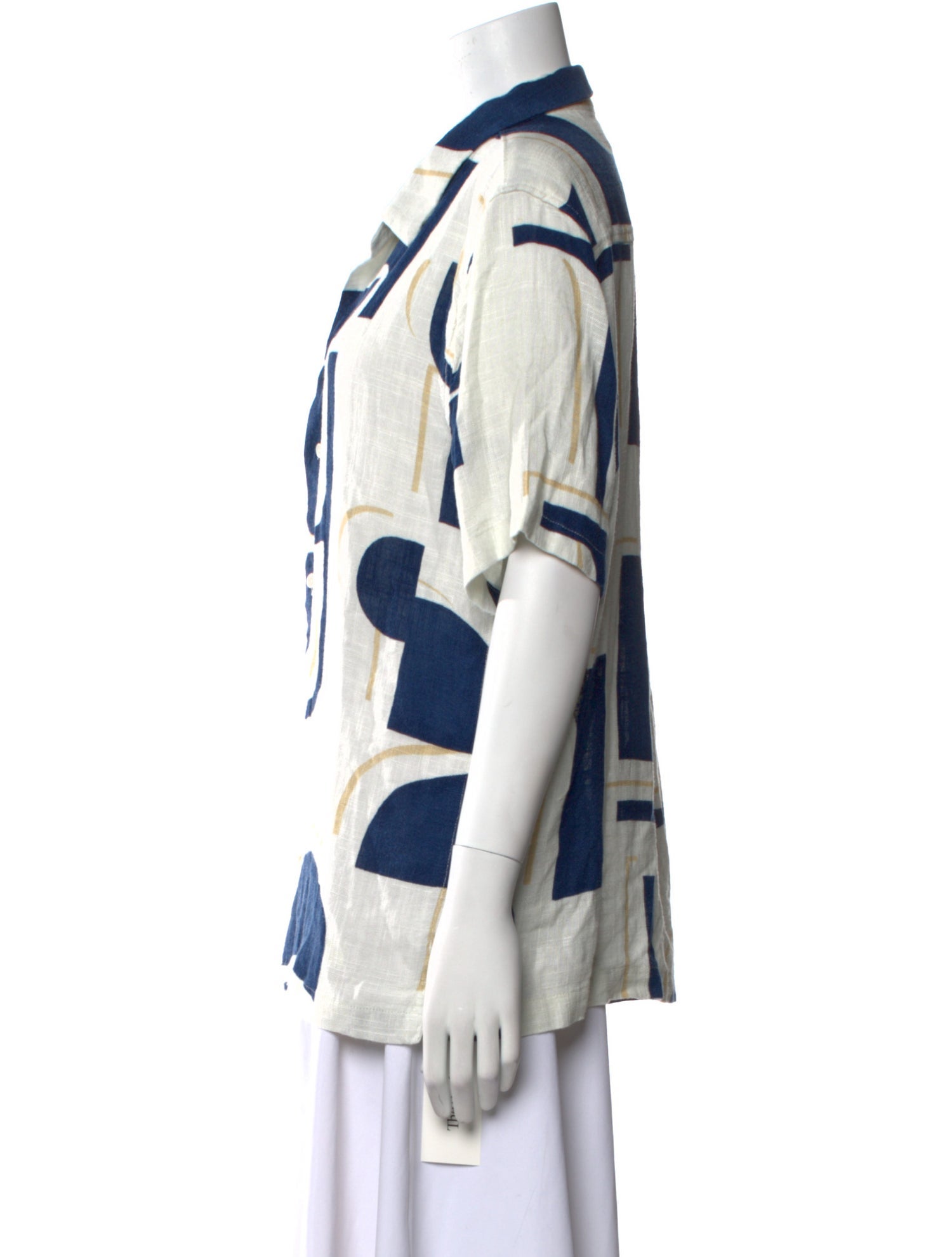 Jason Wu Printed Short Sleeve Button-Up Top w/ Tags