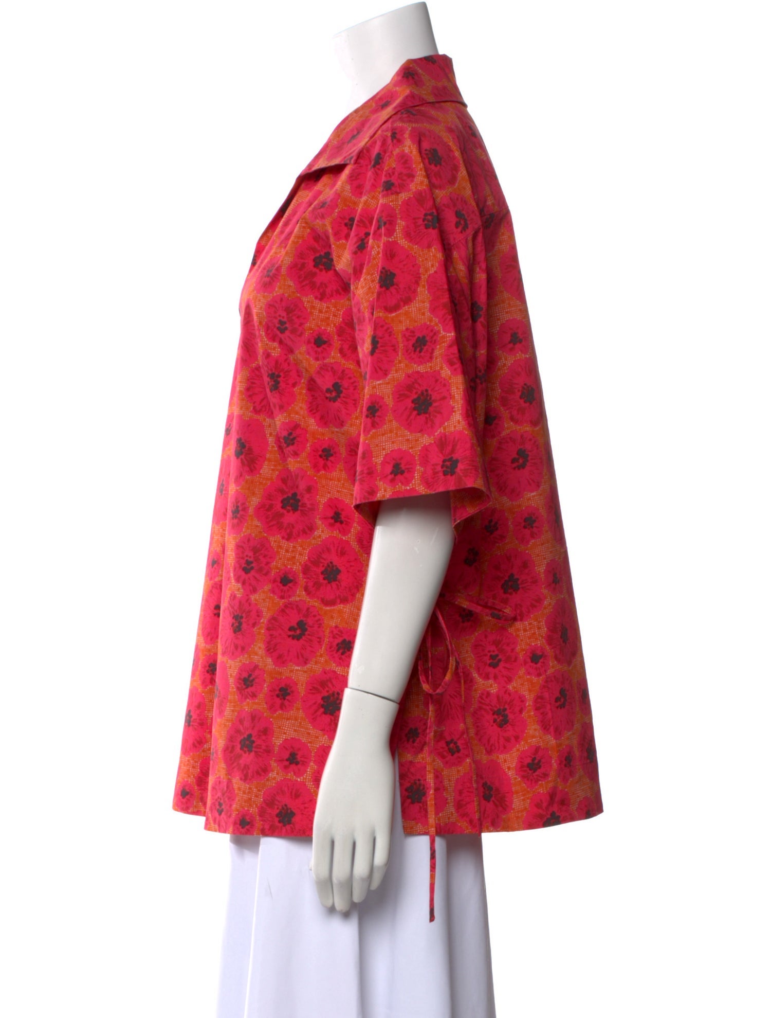 Jason Wu Floral Print Short Sleeve Button-Up Top