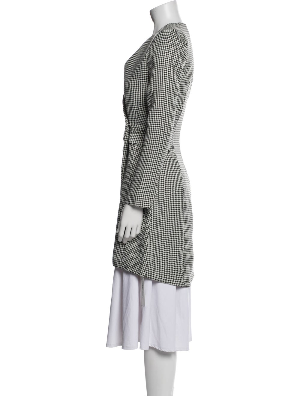 Jason Wu Coat White Houndstooth Print Pleated Acc… - image 2