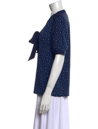 Jason Wu Polka Dot Print Scoop Neck Button-Up Top