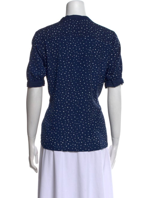 Jason Wu Polka Dot Print Scoop Neck Button-Up Top