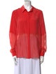 Jason Wu Silk Long Sleeve Button-Up Top