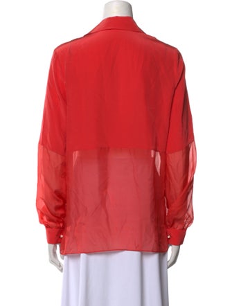 Jason Wu Silk Long Sleeve Button-Up Top