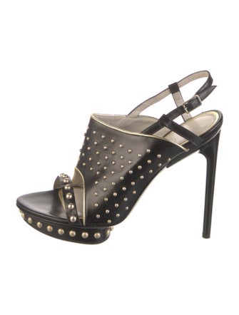 Jason Wu Leather Printed Slingback Sandals