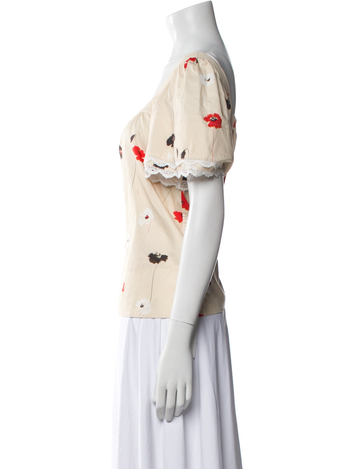 Jason Wu Floral Print Square Neckline Blouse