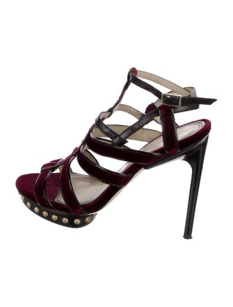 Jason Wu Velvet Gladiator Sandals
