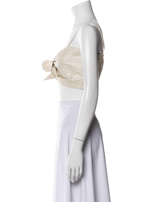 Jason Wu Linen Square Neckline Crop Top