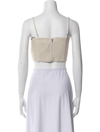 Jason Wu Linen Square Neckline Crop Top