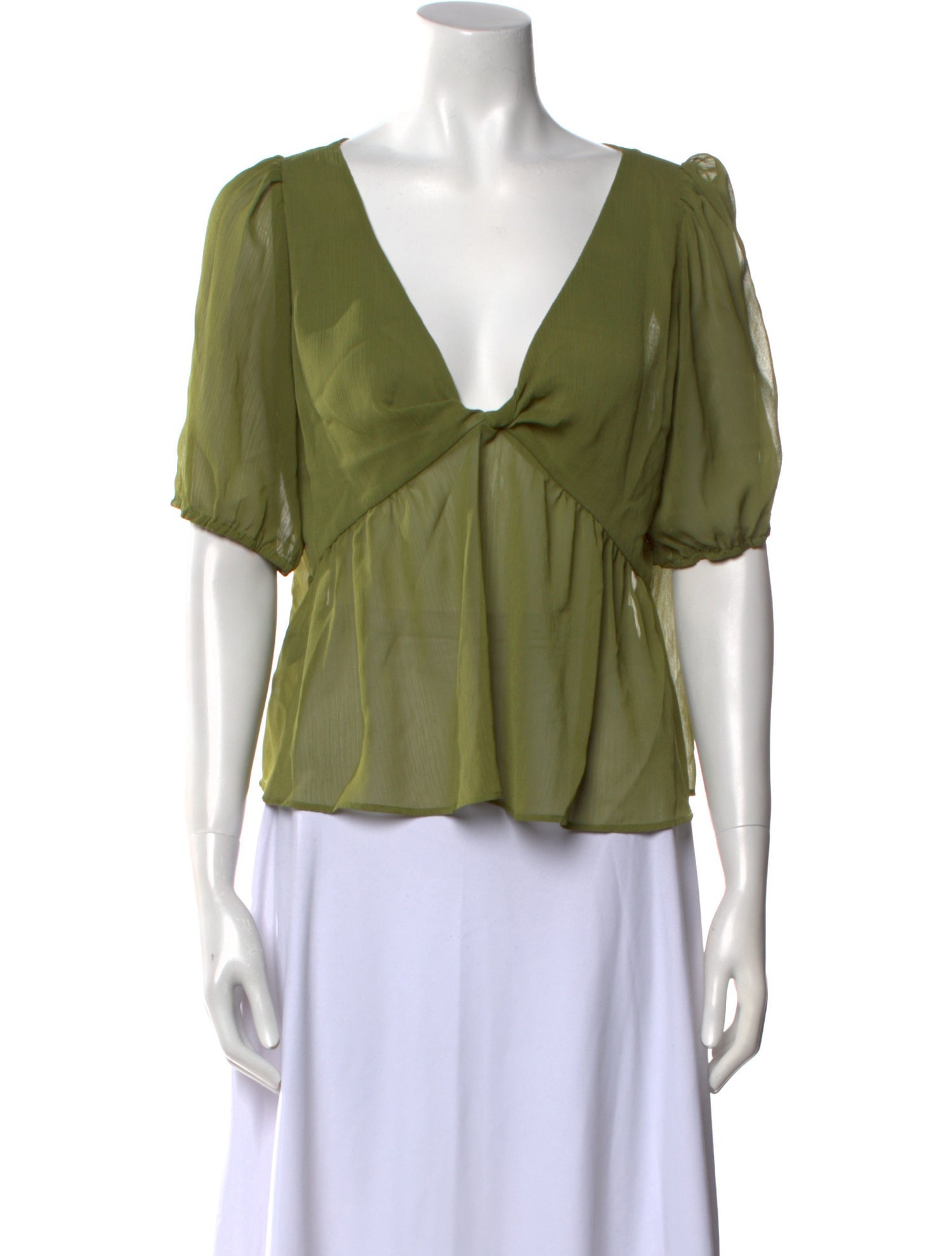 Jason Wu V-Neck Short Sleeve Blouse