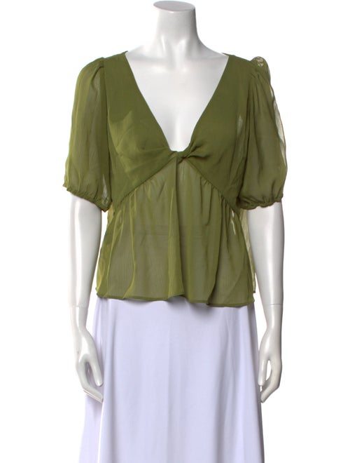 Jason Wu V-Neck Short Sleeve Blouse