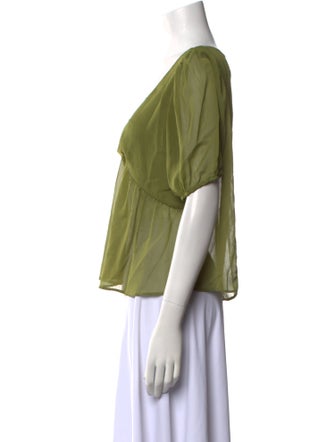 Jason Wu V-Neck Short Sleeve Blouse