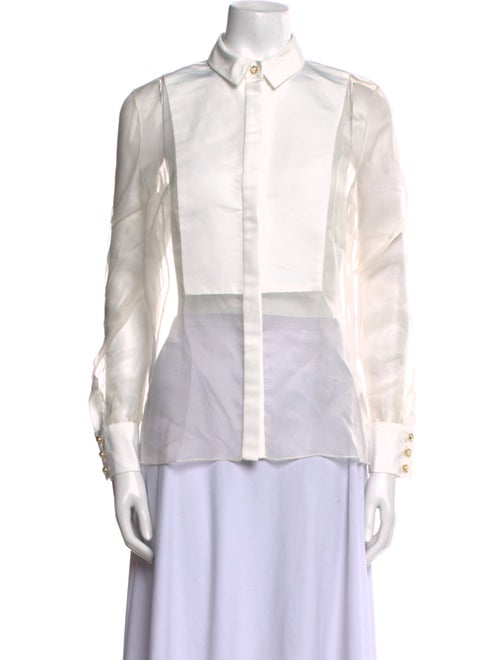 Jason Wu Silk Long Sleeve Button-Up Top