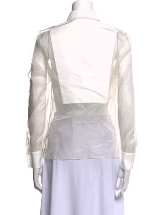 Jason Wu Silk Long Sleeve Button-Up Top