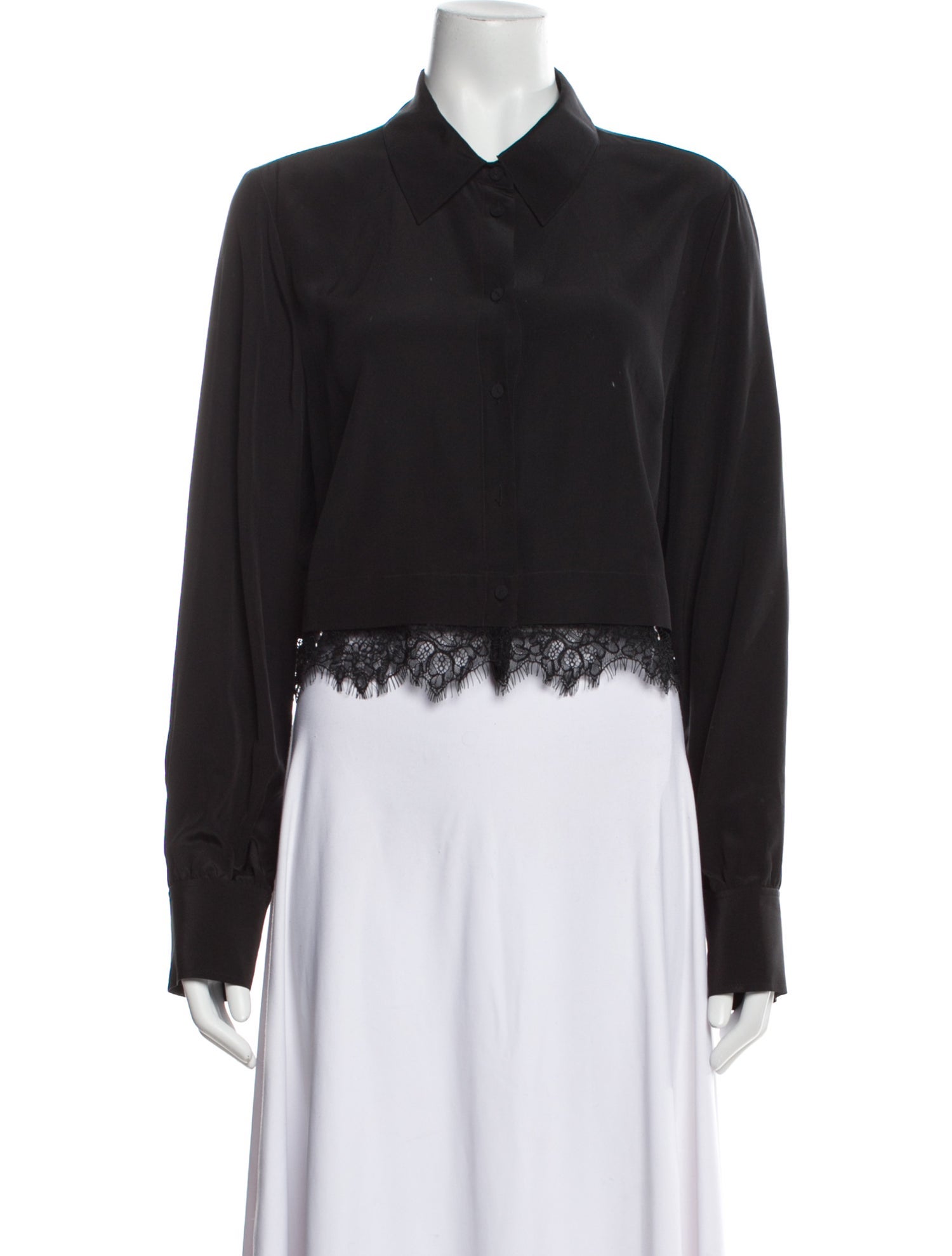 Jason Wu Silk Long Sleeve Button-Up Top