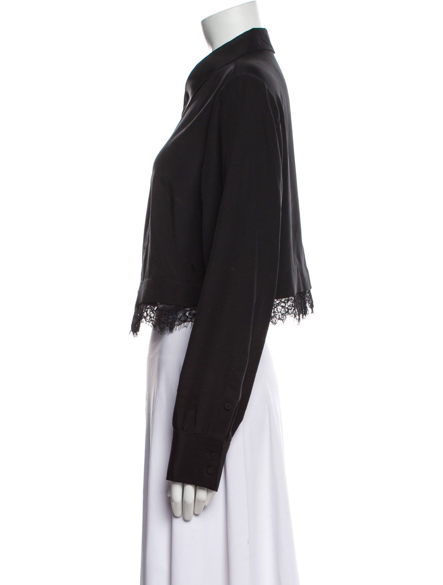 Jason Wu Silk Long Sleeve Button-Up Top